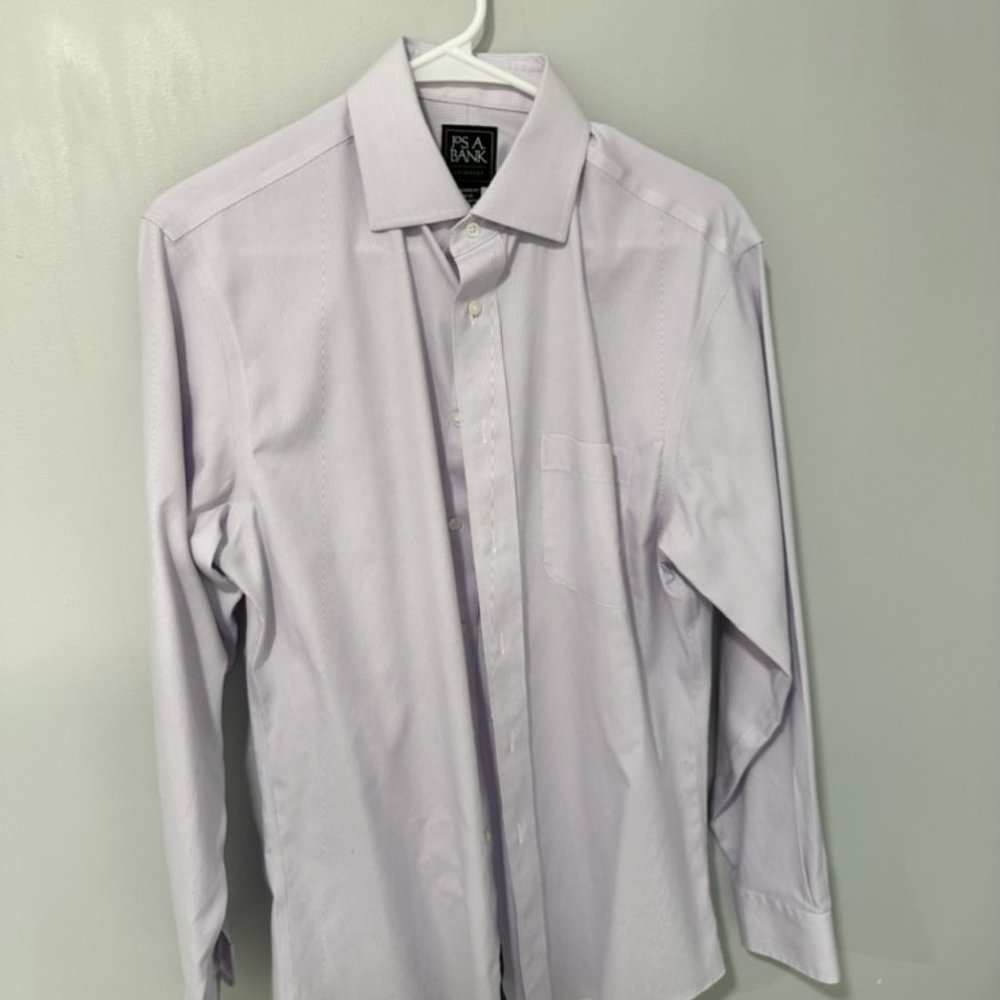 Mens Dress Shirt button down light purple stripe
